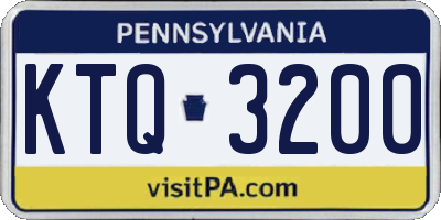 PA license plate KTQ3200