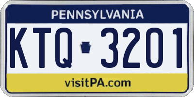 PA license plate KTQ3201