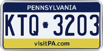 PA license plate KTQ3203