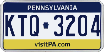 PA license plate KTQ3204
