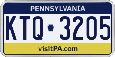 PA license plate KTQ3205
