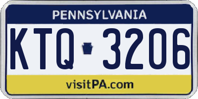 PA license plate KTQ3206