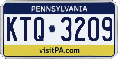 PA license plate KTQ3209