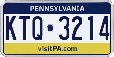 PA license plate KTQ3214