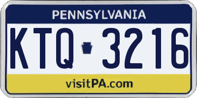 PA license plate KTQ3216