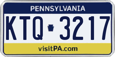 PA license plate KTQ3217