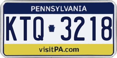 PA license plate KTQ3218