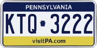PA license plate KTQ3222