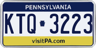 PA license plate KTQ3223