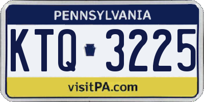 PA license plate KTQ3225