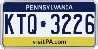 PA license plate KTQ3226