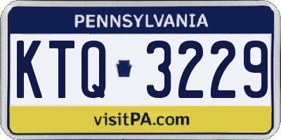 PA license plate KTQ3229