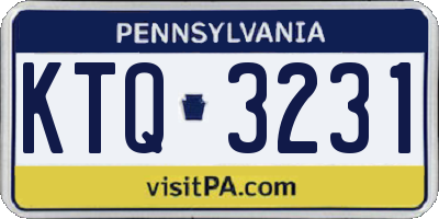 PA license plate KTQ3231