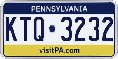 PA license plate KTQ3232