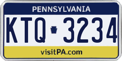 PA license plate KTQ3234
