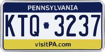 PA license plate KTQ3237