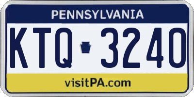PA license plate KTQ3240