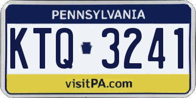 PA license plate KTQ3241
