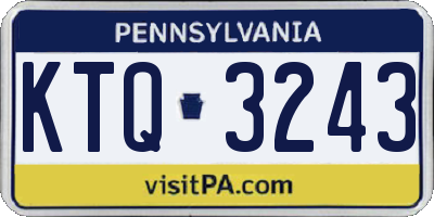 PA license plate KTQ3243