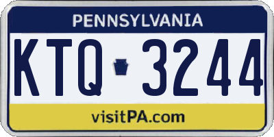 PA license plate KTQ3244