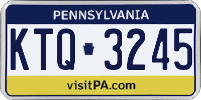 PA license plate KTQ3245