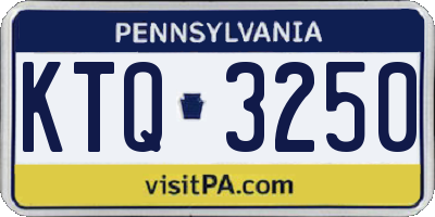 PA license plate KTQ3250
