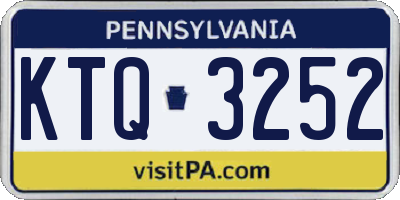 PA license plate KTQ3252