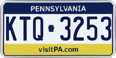 PA license plate KTQ3253