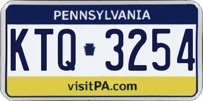 PA license plate KTQ3254