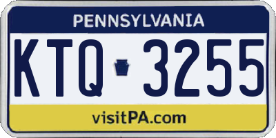 PA license plate KTQ3255