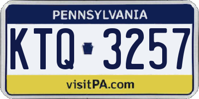 PA license plate KTQ3257