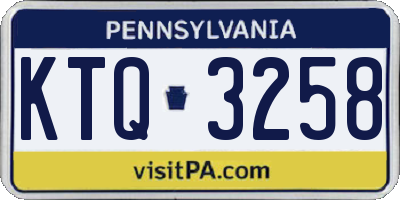 PA license plate KTQ3258