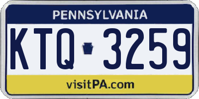 PA license plate KTQ3259