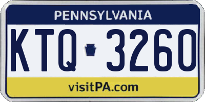 PA license plate KTQ3260