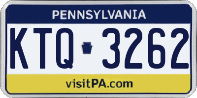 PA license plate KTQ3262