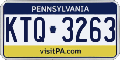PA license plate KTQ3263
