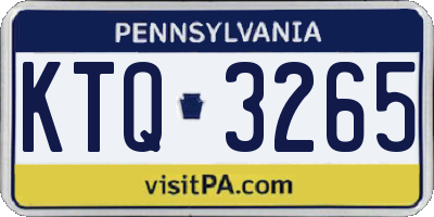 PA license plate KTQ3265