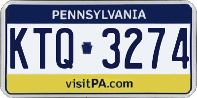 PA license plate KTQ3274