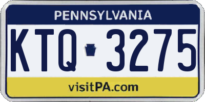 PA license plate KTQ3275