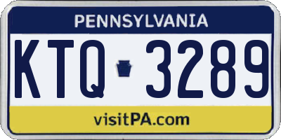 PA license plate KTQ3289