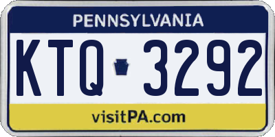 PA license plate KTQ3292
