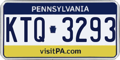 PA license plate KTQ3293