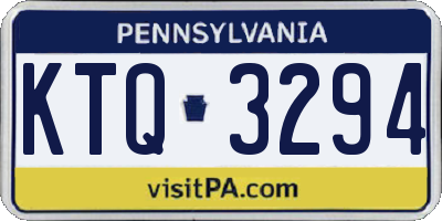 PA license plate KTQ3294