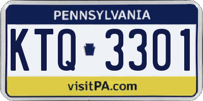 PA license plate KTQ3301