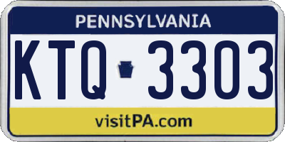 PA license plate KTQ3303
