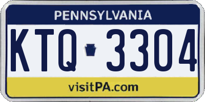 PA license plate KTQ3304