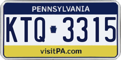 PA license plate KTQ3315
