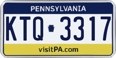 PA license plate KTQ3317