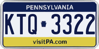 PA license plate KTQ3322