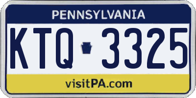 PA license plate KTQ3325
